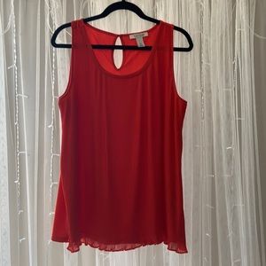 WHBM orange/red sleeveless blouse